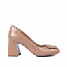 Eleganckie buty damskie 1324 lakierowane beżowe