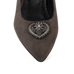 Baleriny damskie 1362 piasek welur