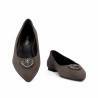 Baleriny damskie 1362 piasek welur