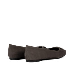 Baleriny damskie 1362 piasek welur