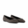Baleriny damskie 1362 piasek welur