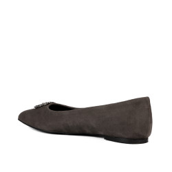 Baleriny damskie 1362 piasek welur