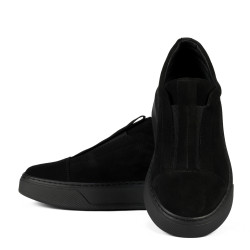 Damskie pantofi casual 6095 czarne welur