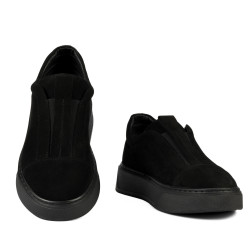 Damskie pantofi casual 6095 czarne welur