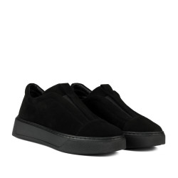 Damskie pantofi casual 6095 czarne welur