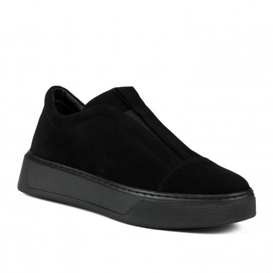 Damskie pantofi casual 6095 czarne welur