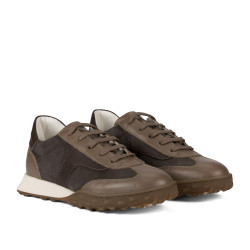 Damskie buty sportowe 6097 zamsz w kolorze piaskowym kombinowany