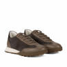 Damskie buty sportowe 6097 zamsz w kolorze piaskowym kombinowany