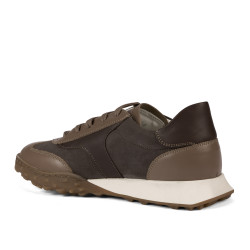 Damskie buty sportowe 6097 zamsz w kolorze piaskowym kombinowany