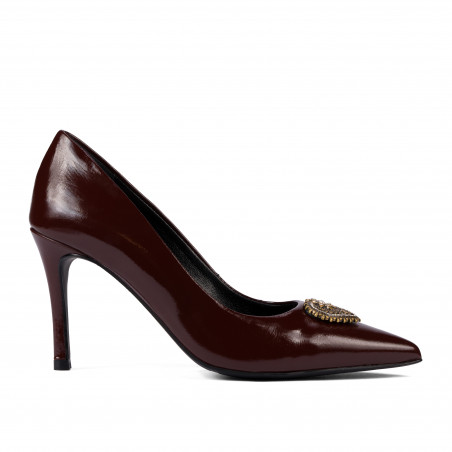 Eleganckie buty damskie 1363 lakierowane bordowe