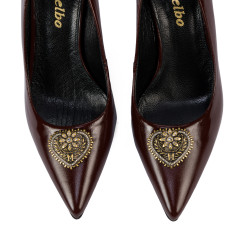 Eleganckie buty damskie 1363 lakierowane bordowe