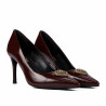 Eleganckie buty damskie 1363 lakierowane bordowe