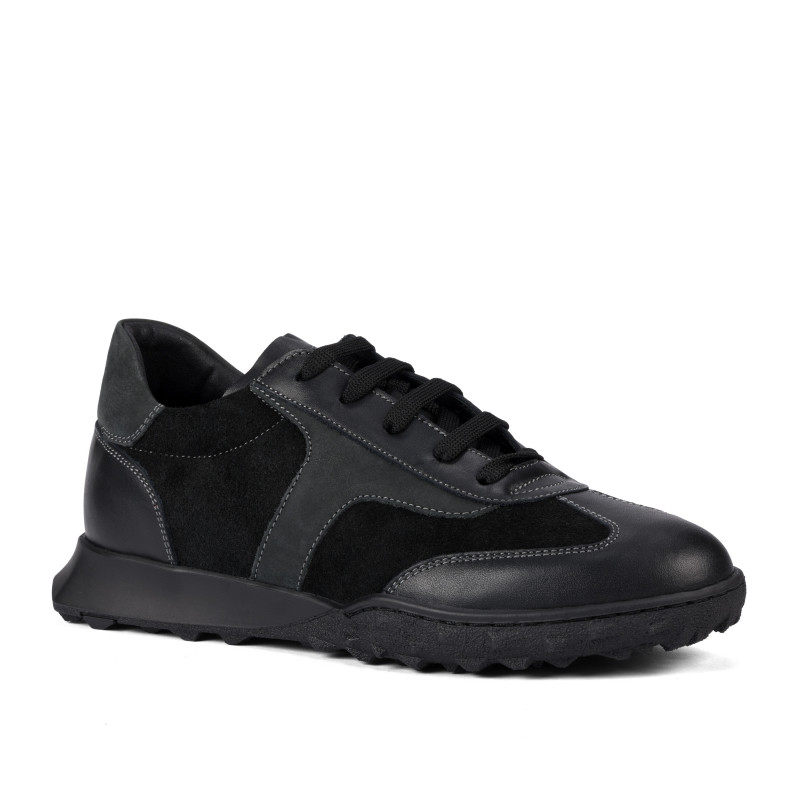 Damskie buty sportowe 6097 czarne zamszowe kombinowane