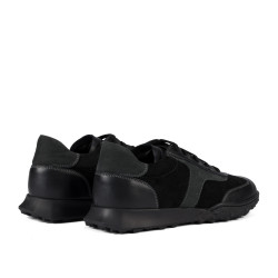 Damskie buty sportowe 6097 czarne zamszowe kombinowane