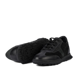 Damskie buty sportowe 6097 czarne zamszowe kombinowane