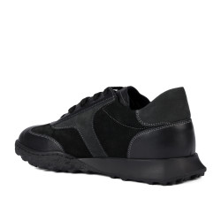 Damskie buty sportowe 6097 czarne zamszowe kombinowane