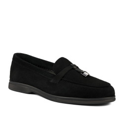Damskie mokasyny 6082-1 czarny welur