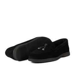 Damskie mokasyny 6082-1 czarny welur