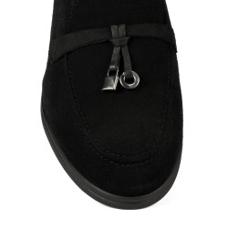 Damskie mokasyny 6082-1 czarny welur