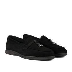Damskie mokasyny 6082-1 czarny welur