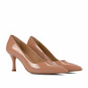 Eleganckie damskie buty 1359 lakierowane beżowe