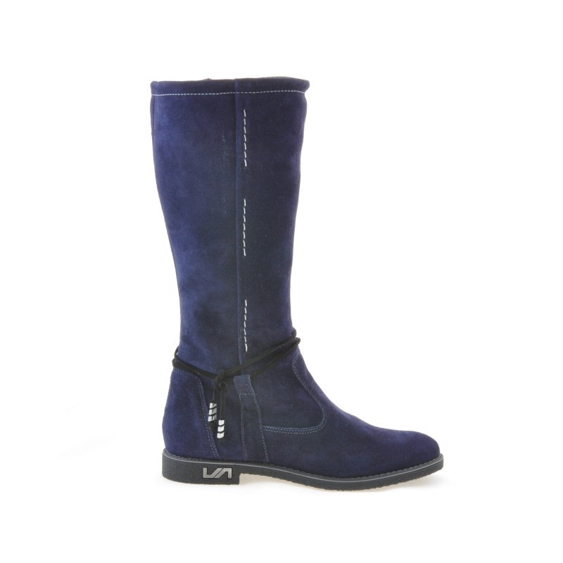 Damskie kozaki 3276 indigo welur