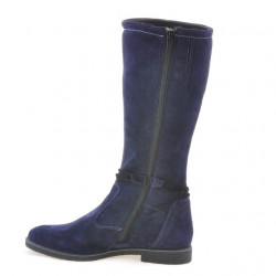 Damskie kozaki 3276 indigo welur