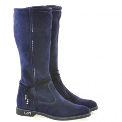 Damskie kozaki 3276 indigo welur