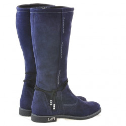 Damskie kozaki 3276 indigo welur