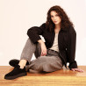 Damskie pantofi casual 6095 czarne welur lifestyle