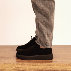 Damskie pantofi casual 6095 czarne welur lifestyle