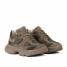 Damskie buty sportowe 6102 zamsz w kolorze piaskowym kombinowany