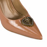 Eleganckie damskie buty 1364 lakierowane beżowe