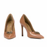 Eleganckie damskie buty 1364 lakierowane beżowe