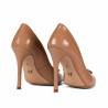 Eleganckie damskie buty 1364 lakierowane beżowe