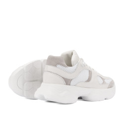 Buty sportowe damskie 6102 biało kombinowane