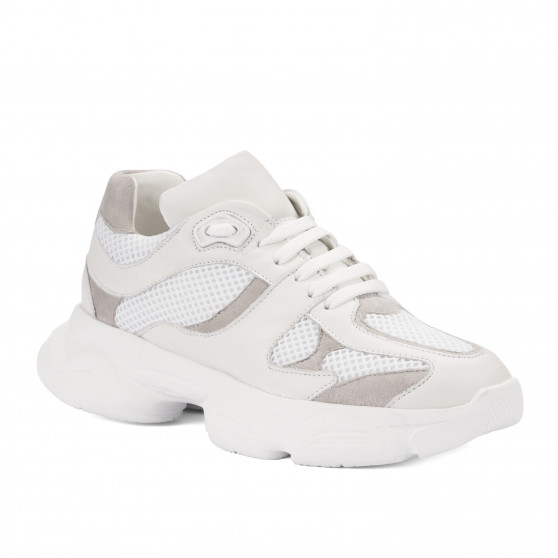 Buty sportowe damskie 6102 biało kombinowane