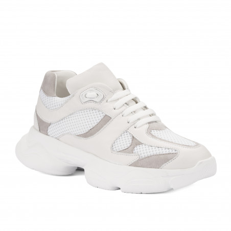 Buty sportowe damskie 6102 biało kombinowane