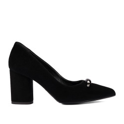 Eleganckie buty damskie 1361 czarny welur