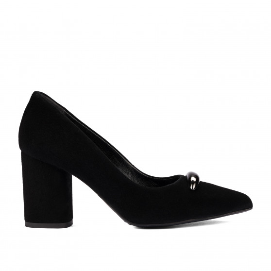 Eleganckie buty damskie 1361 czarny welur