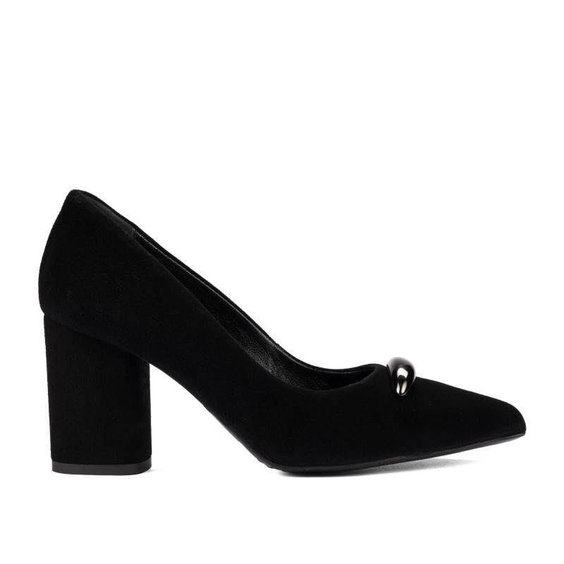 Eleganckie buty damskie 1361 czarny welur