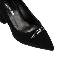 Eleganckie buty damskie 1361 czarny welur