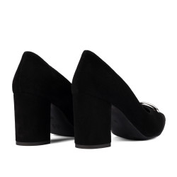 Eleganckie buty damskie 1361 czarny welur