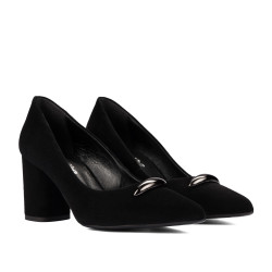 Eleganckie buty damskie 1361 czarny welur