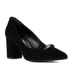 Eleganckie buty damskie 1361 czarny welur