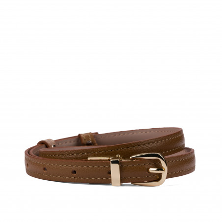 Pasek damski 45cm dwukolorowy biz brązowy+nude