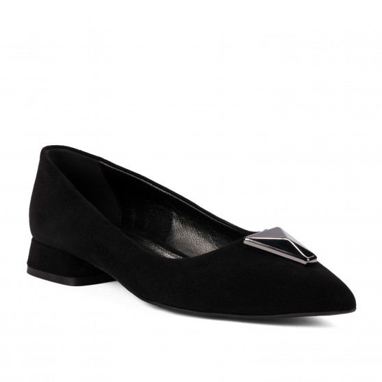 Baleriny damskie 1360 czarne welurowe