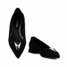 Baleriny damskie 1360 czarne welurowe
