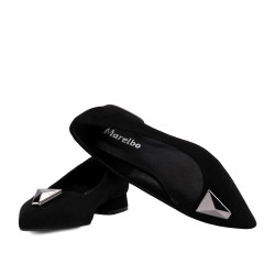 Baleriny damskie 1360 czarne welurowe