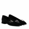 Baleriny damskie 1360 czarne welurowe